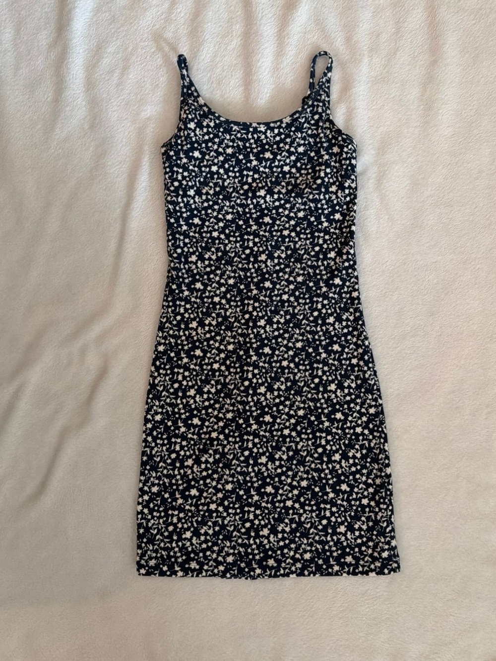Navy Floral Tank Dress - Women's Slim Fit